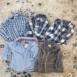 Plaid and Striped Kids Shirts Set